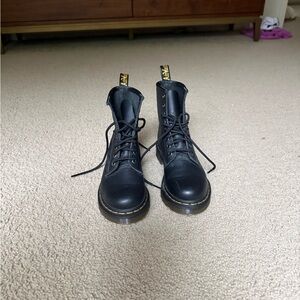 Dr. Martens Black Boots with Yellow Accents